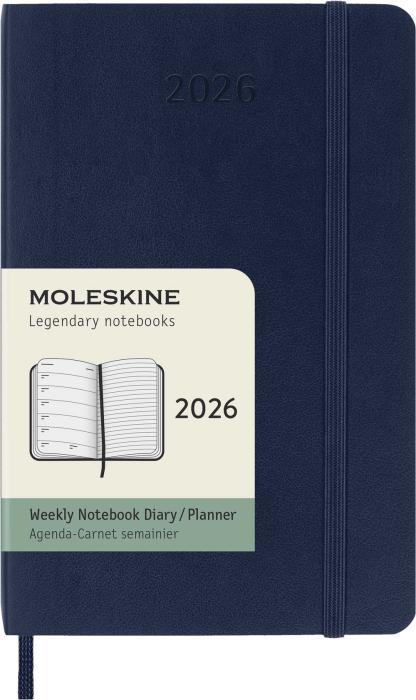 Kalender Moleskine Weekly Notebook Blue soft pocket 2026