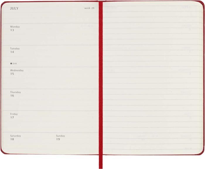 Kalender Moleskine Weekly Notebook Red hard pocket 2026
