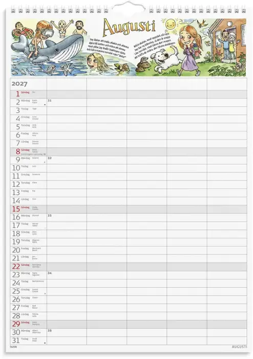 Familjekalender Stickers 2027
