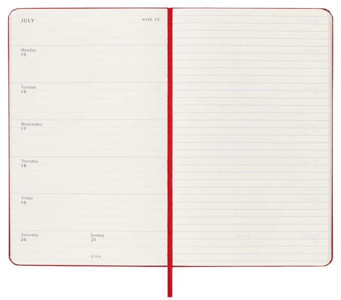 Moleskine Weekly Notebook Red hard Large 2024 
