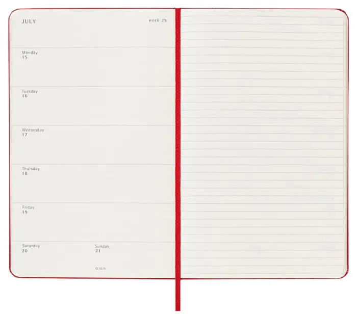 Moleskine Weekly Notebook Red hard Large 2024 