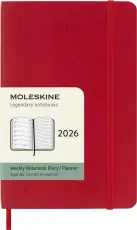 Kalender Moleskine Weekly Notebook Red soft pocket 2026