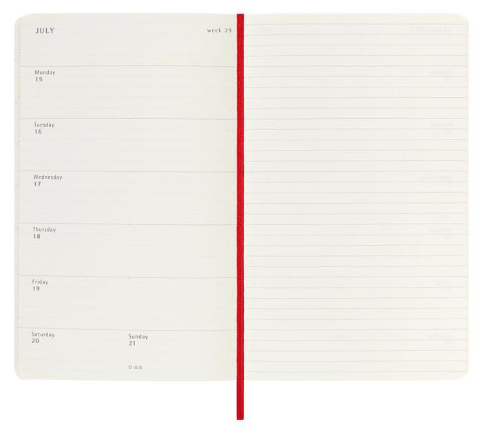 Moleskine Weekly notebook Large Red Soft 2024