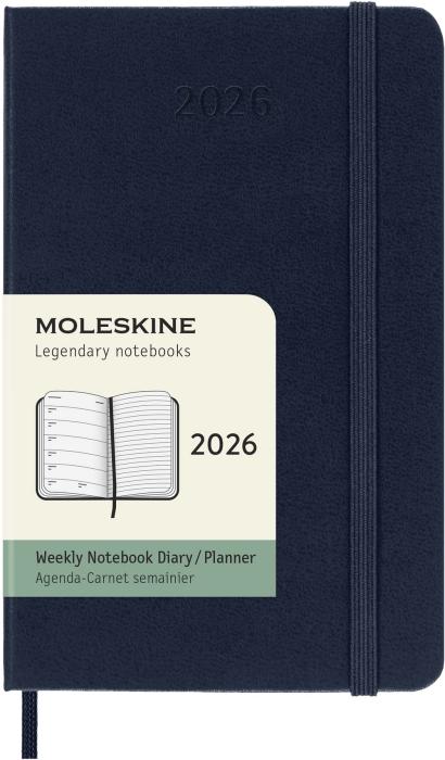 Kalender Moleskine Weekly Notebook Sapphire Blue hard pocket 2026