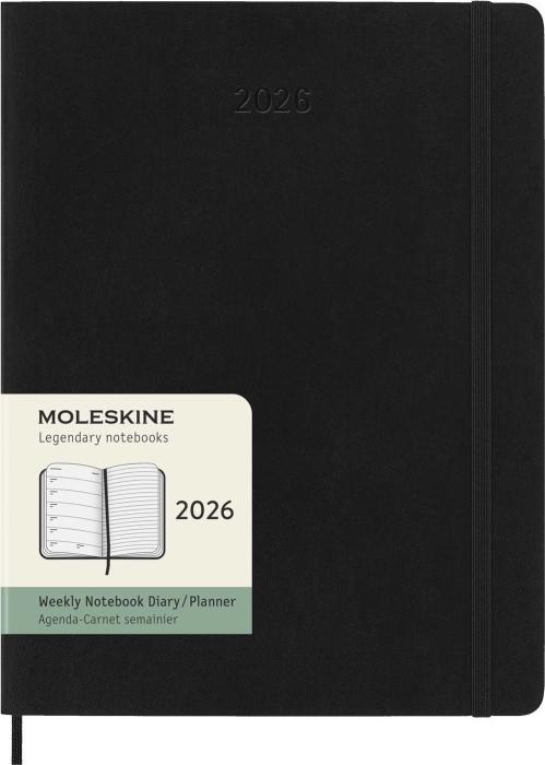 Kalender Moleskine Weekly notebook XL Soft Black 2026