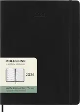 Kalender Moleskine Weekly notebook XL Soft Black 2026