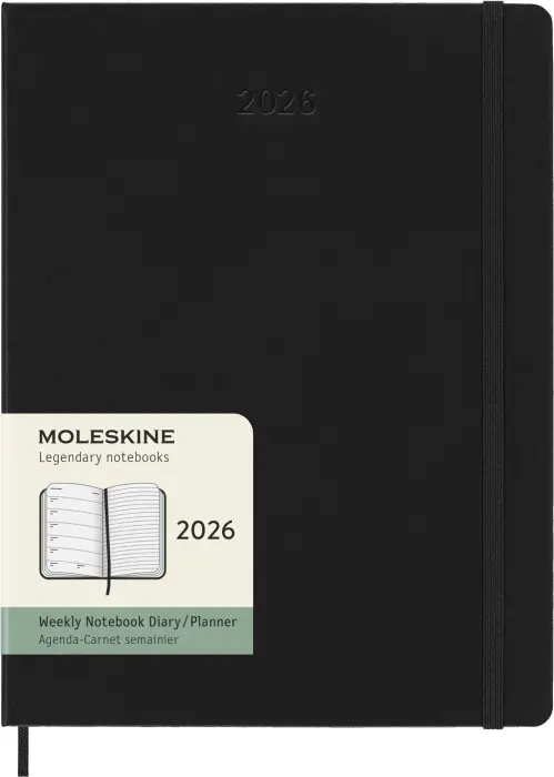 Kalender Moleskine Weekly Notebook Black hard XL 2026