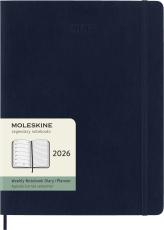Kalender Moleskine Weekly Notebook Sapphire Blue soft XL 2026