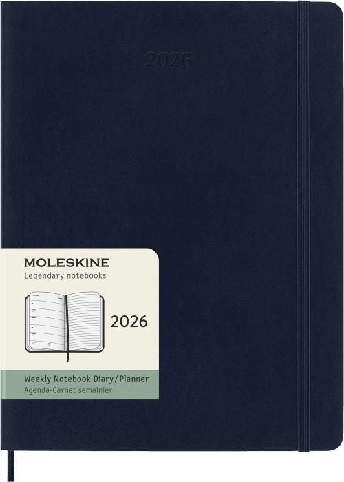 Kalender Moleskine Weekly Notebook Sapphire Blue soft XL 2026