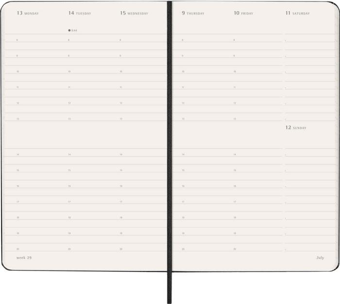 Kalender Moleskine Weekly Planner Vertical Svart hard large 2026
