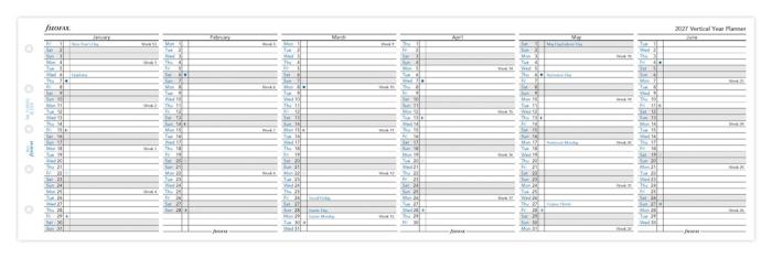 Filofax årsplan mini 2027