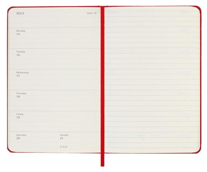 Moleskine Weekly Notebook Red hard pocket 2024 