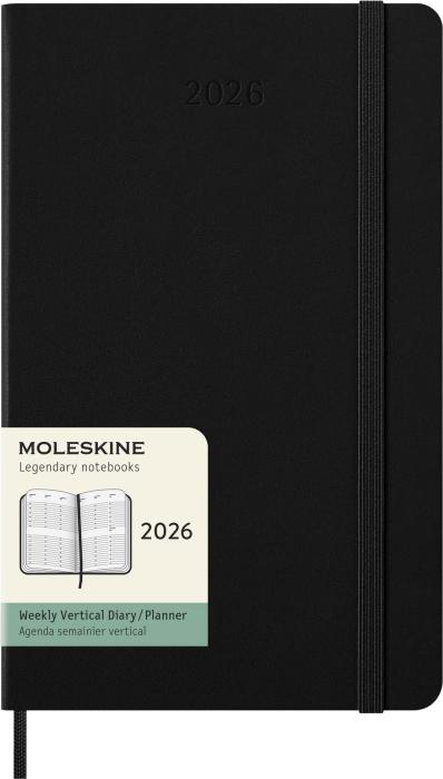 Kalender Moleskine Weekly Planner Vertical Svart hard large 2026