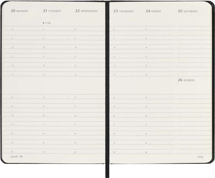 Kalender Moleskine Weekly Planner Vertical Svart hard pocket 2026