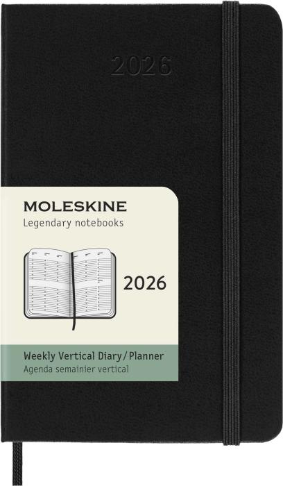 Kalender Moleskine Weekly Planner Vertical Svart hard pocket 2026