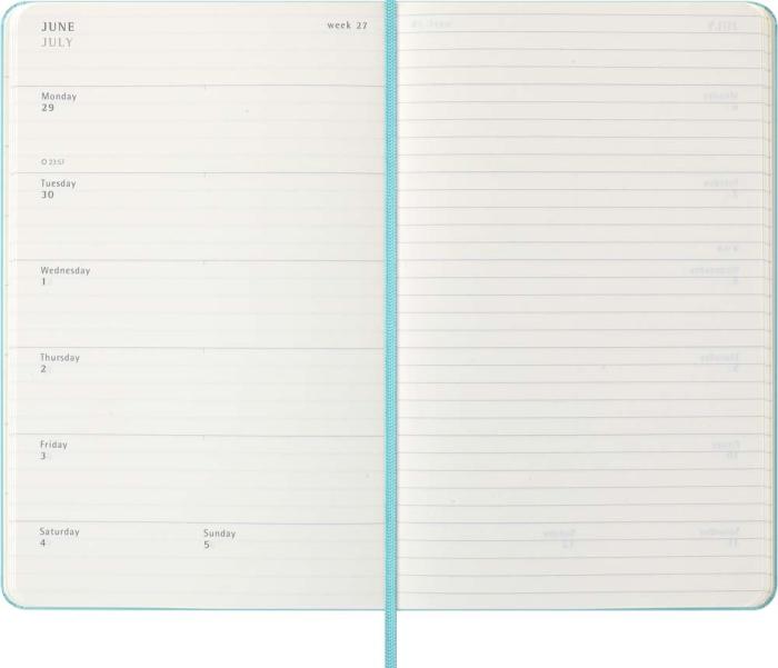 Kalender Moleskine Weekly Notebook Aquamarine hard Large 2026