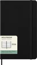 Kalender Moleskine Weekly Planner Vertical Svart hard large 2026