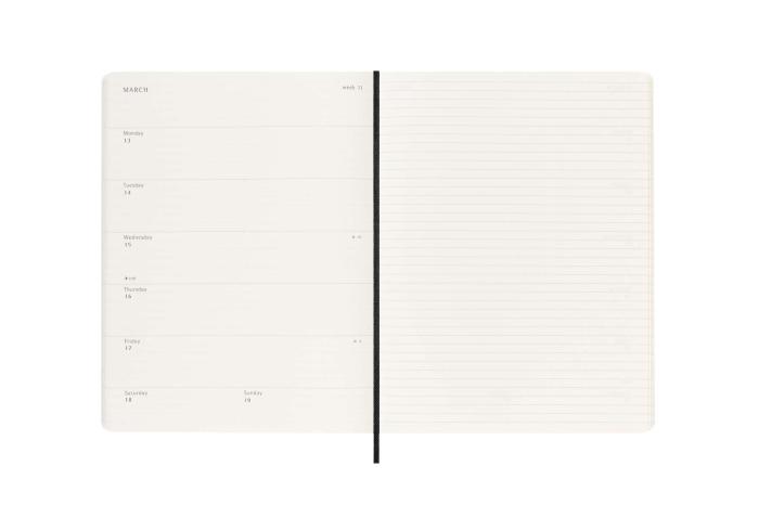 Moleskine Veckokalender XL Svart Mjuk 22/23