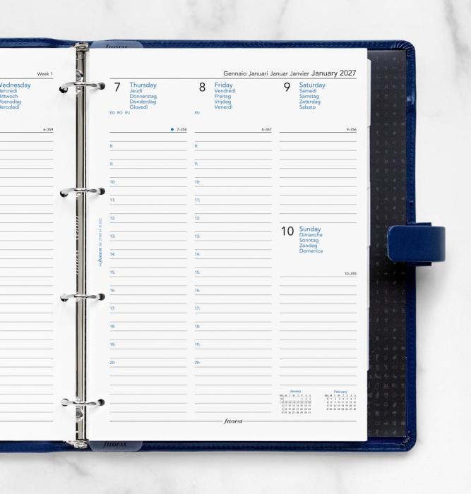 Kalender Filofax Dagbok A4 vecka/uppslag 2027