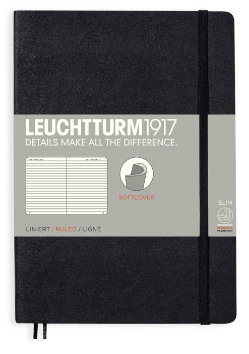 Leuchtturm Notebook A5 soft Black Ruled