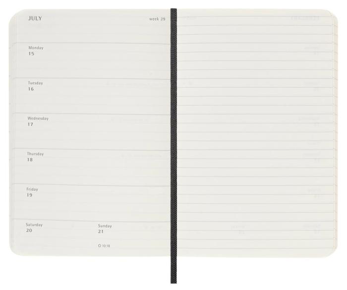 Moleskine Weekly Notebook Black soft pocket 2024