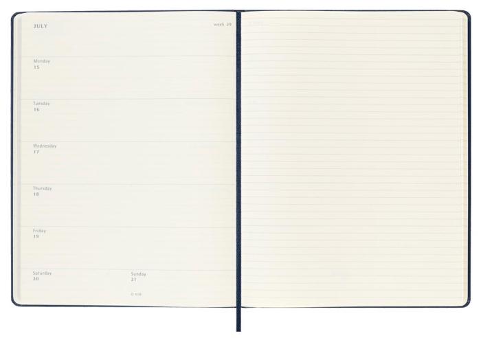 Moleskine Weekly Notebook Blue hard XL 2023