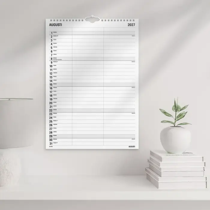 Familjekalender Black and white 2027
