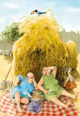 Vykort Inge L&ouml;&ouml;k PVilar vid h&auml;ssjan