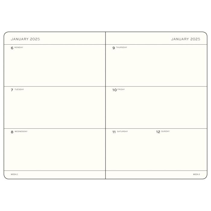 Leuchtturm1917 A5 Vecka/Uppslag Soft Black 2025