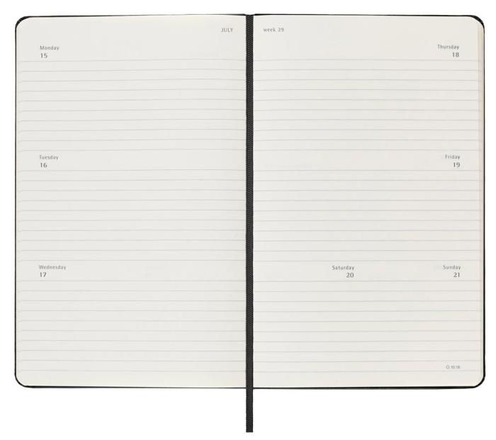 Moleskine Horizontal Weekly Black hard Large 2024
