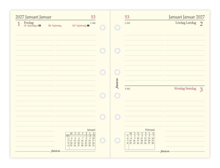 Kalender Filofax Dagbok Pocket D/S 2027