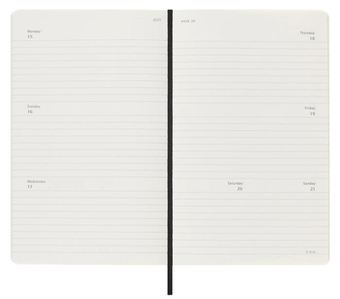 Moleskine Horizontal Weekly Black Soft Large 2024