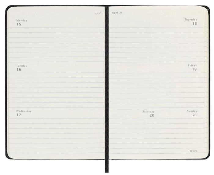 Moleskine Horizontal Weekly Black Hard pocket 2024