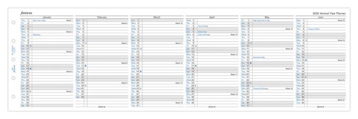 Filofax årsplan mini 2026