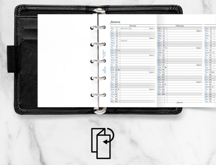 Filofax årsplan mini 2026