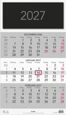 V&auml;ggkalender Triplaner Elegant 2027