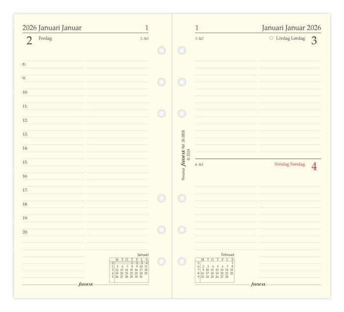 Filofax Dagbok Personal D/S 2026