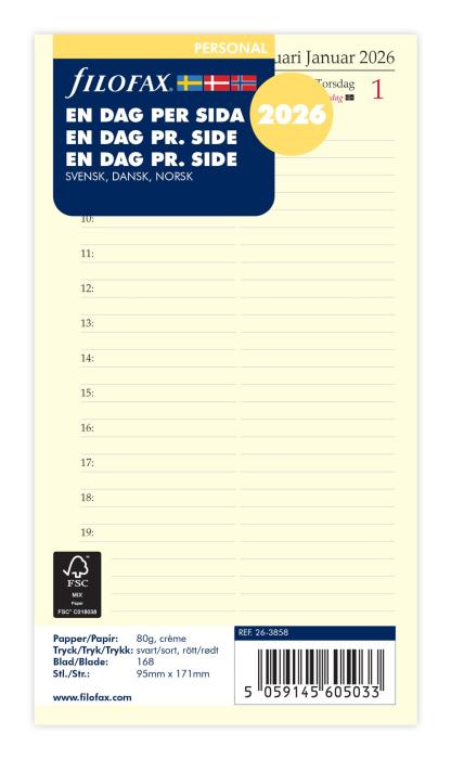 Filofax Dagbok Personal D/S 2026