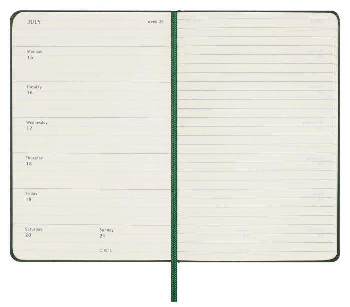 Moleskine Weekly Notebook Myrtle Green hard pocket 2024 