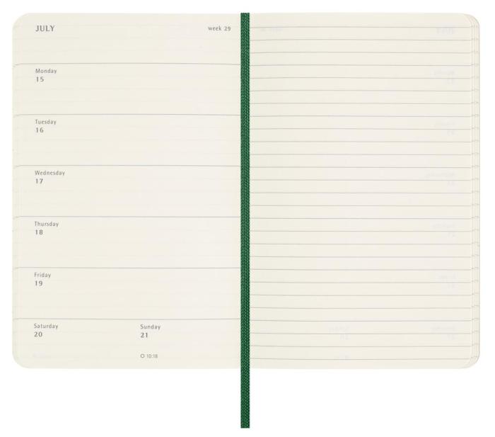 Moleskine Weekly Notebook Myrtle Green soft pocket 2024