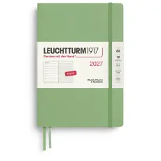 Kalender Leuchtturm1917 A5 Vecka/Uppslag Dotted Hard Sage 2027