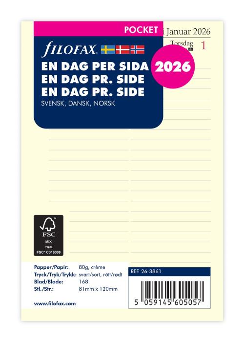 Filofax Dagbok Pocket D/S 2026