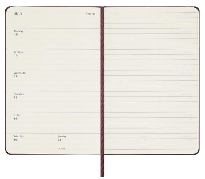 Moleskine Weekly Notebook Bergundy hard pocket 2024 