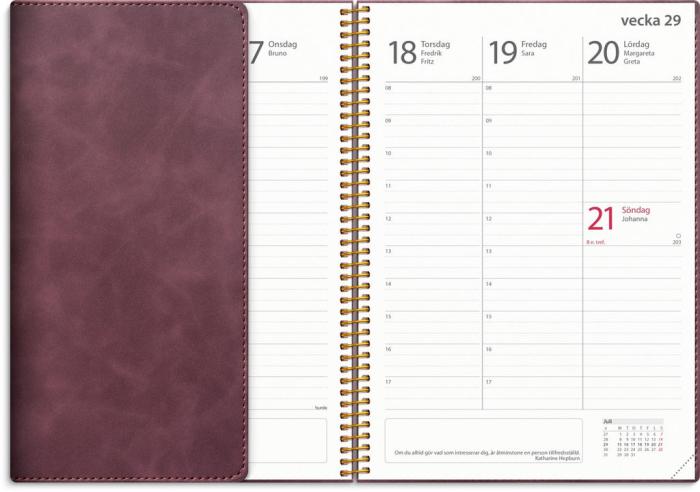 Kalender Study A5 Twist Burgundy 2024-2025
