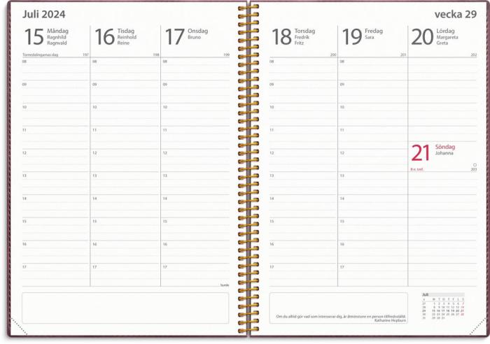 Kalender Study A5 Twist Burgundy 2024-2025