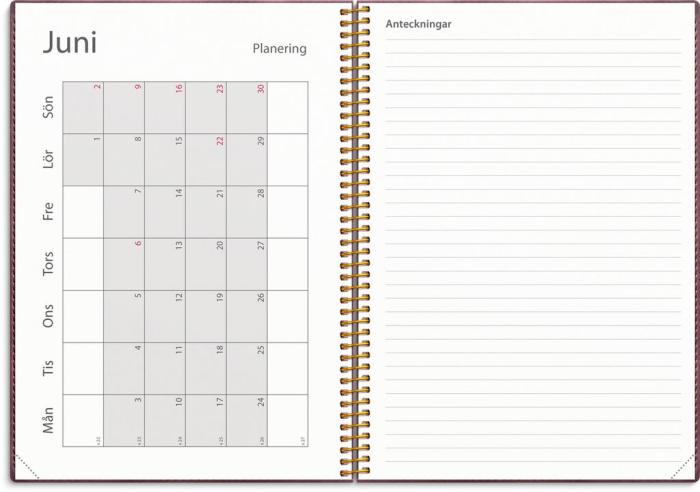 Kalender Study A5 Twist Burgundy 2024-2025