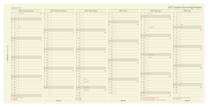 Filofax Årsplan A5 2027 