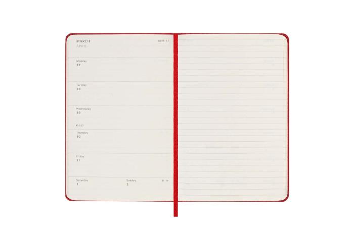 Moleskine Veckokalender Pkt Hard 22/23 Röd