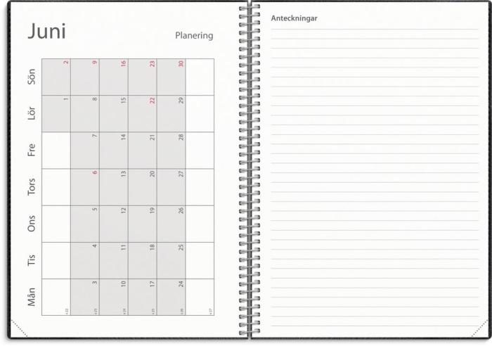 Kalender Study A5 Twist svart 2024-2025