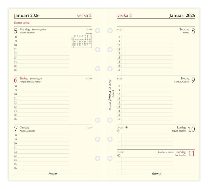 Filofax dagbok Personal 2026 V/U